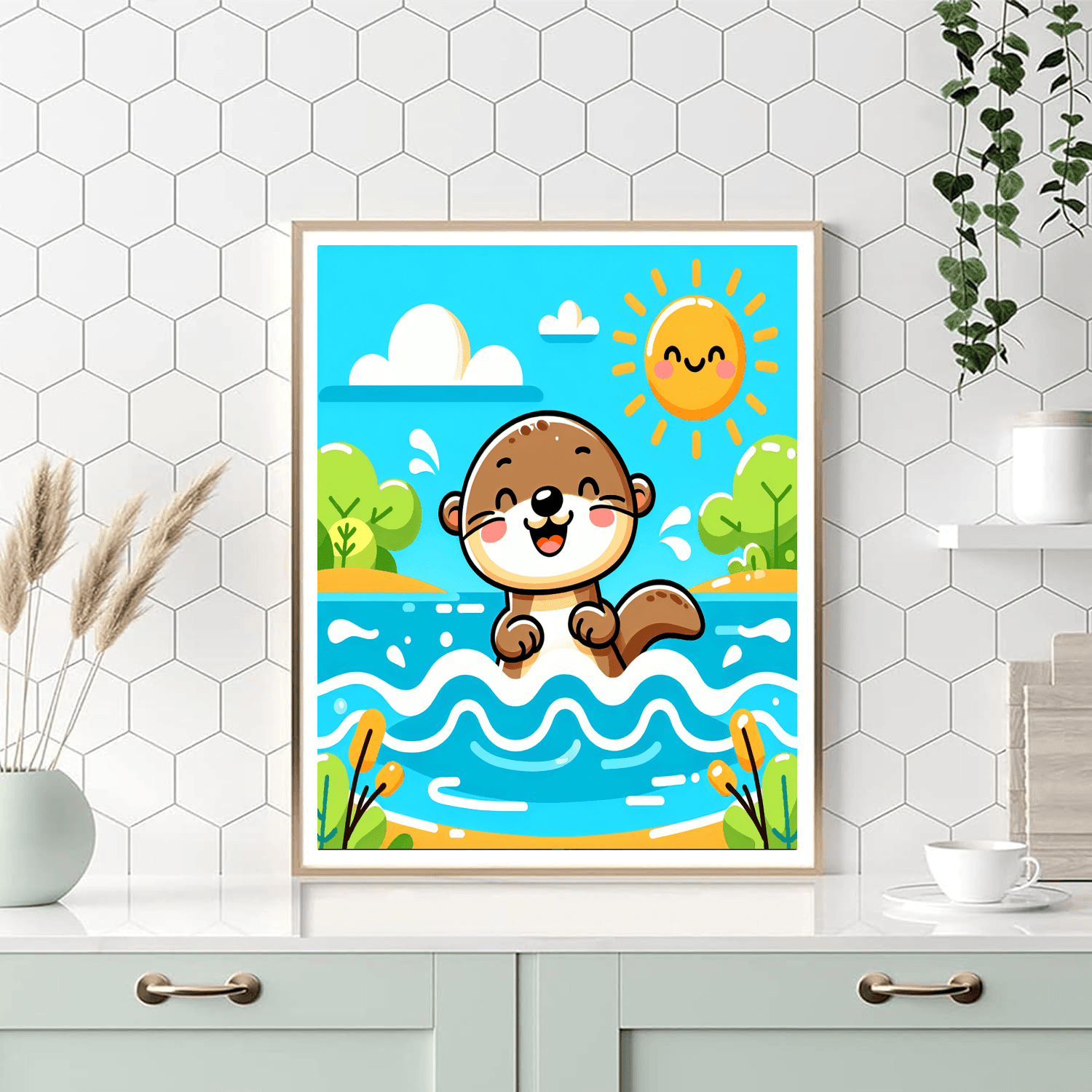 Gentle River Otter Paint By Number