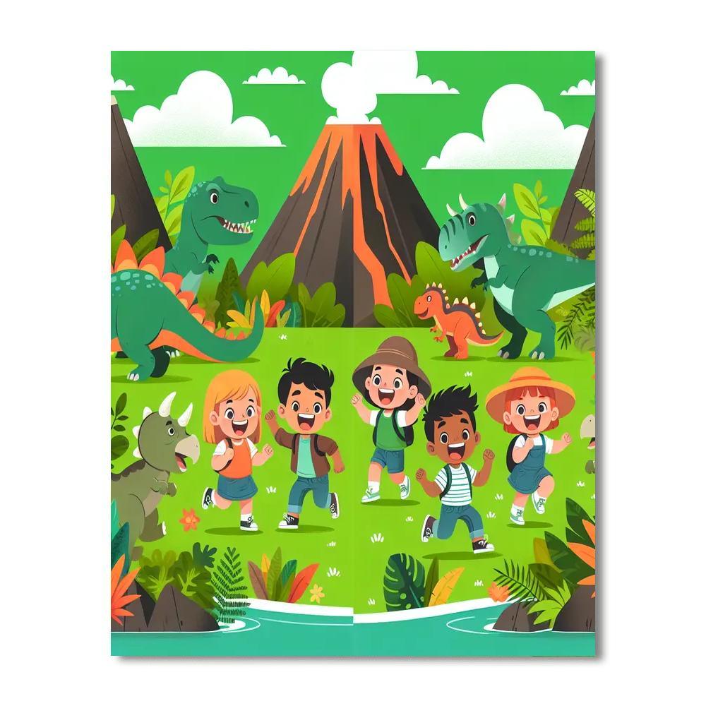 Dino Island Discovery Painting Number Kit