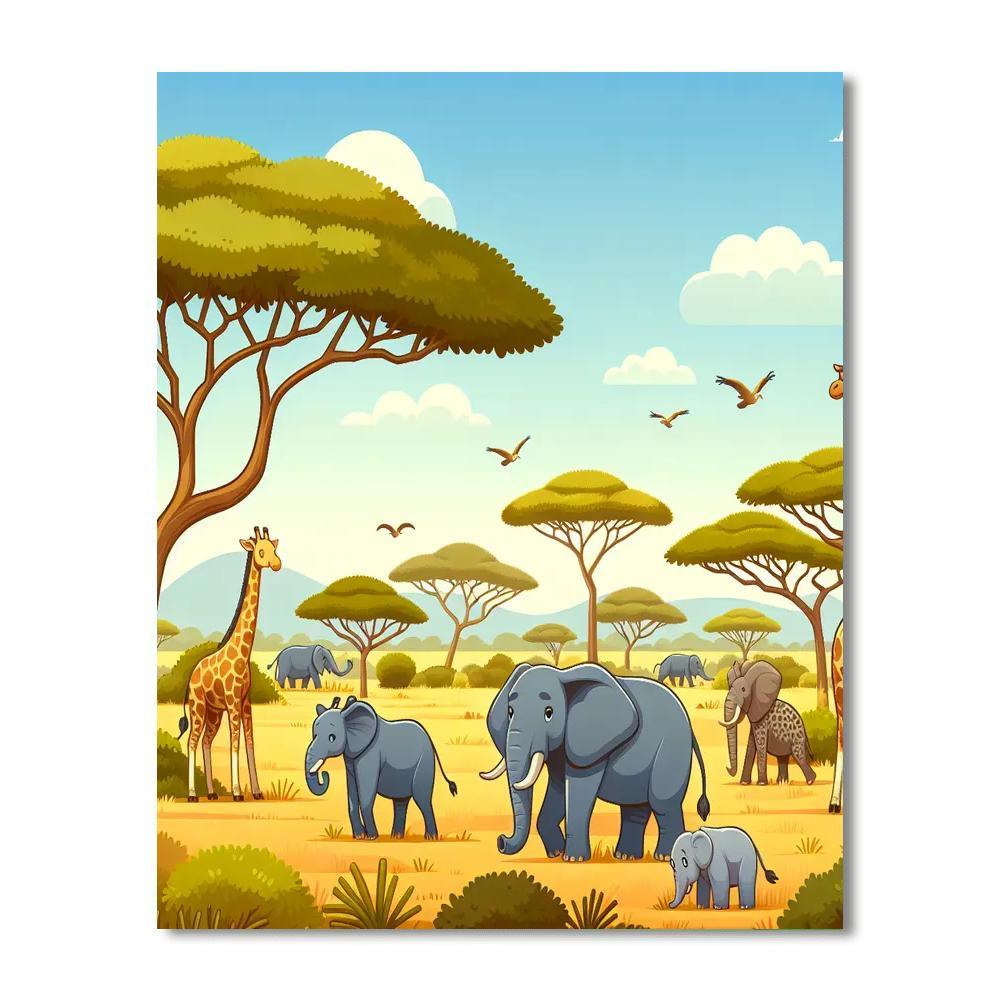 African Savanna Expedition Numbered Painting Kits