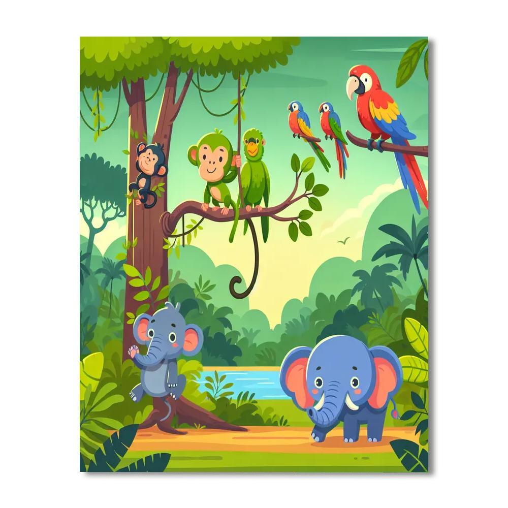 Jungle Friends Extravaganza Painting By Numbers Kit
