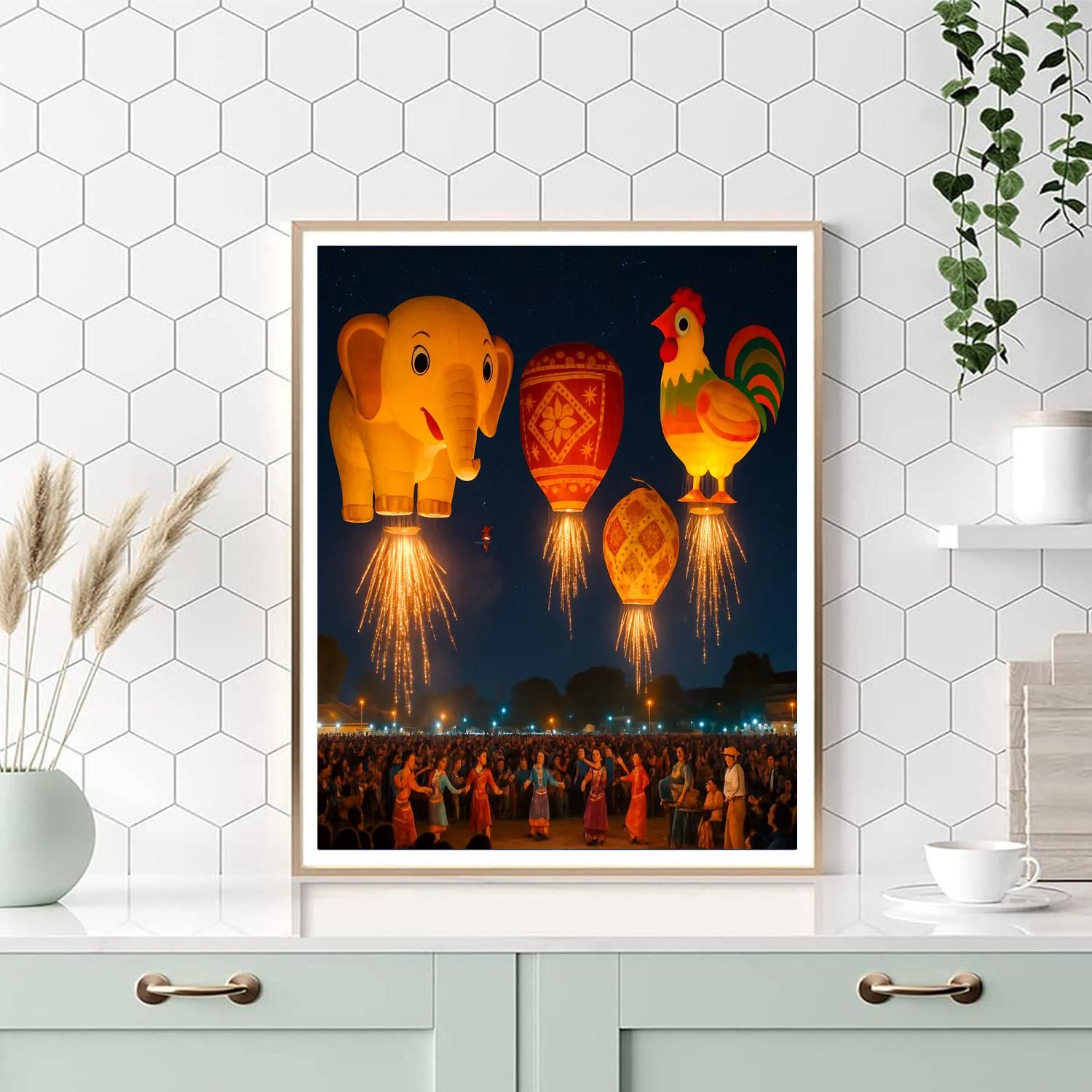 Balloon Fiesta - Taunggyi, Myanmar Numbered Painting Kits