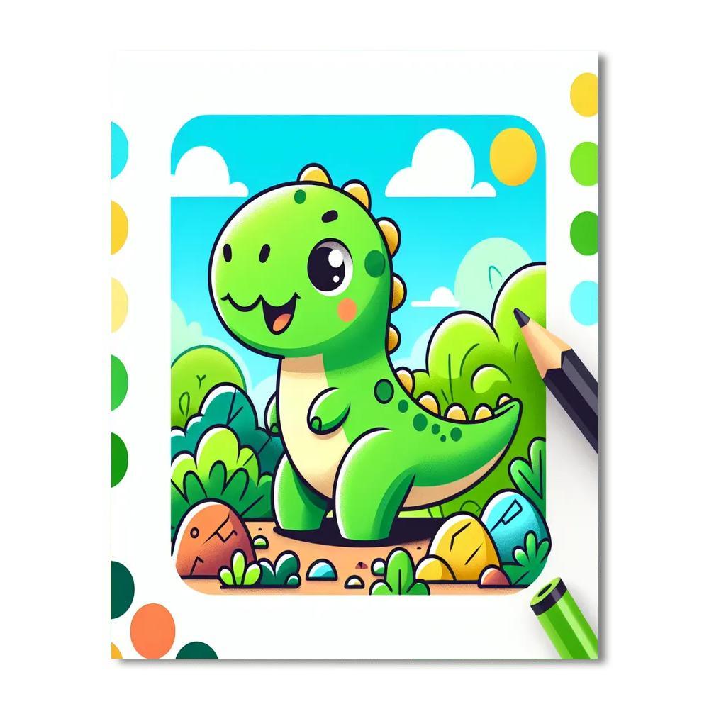 Playful Dinosaur Paint By Number