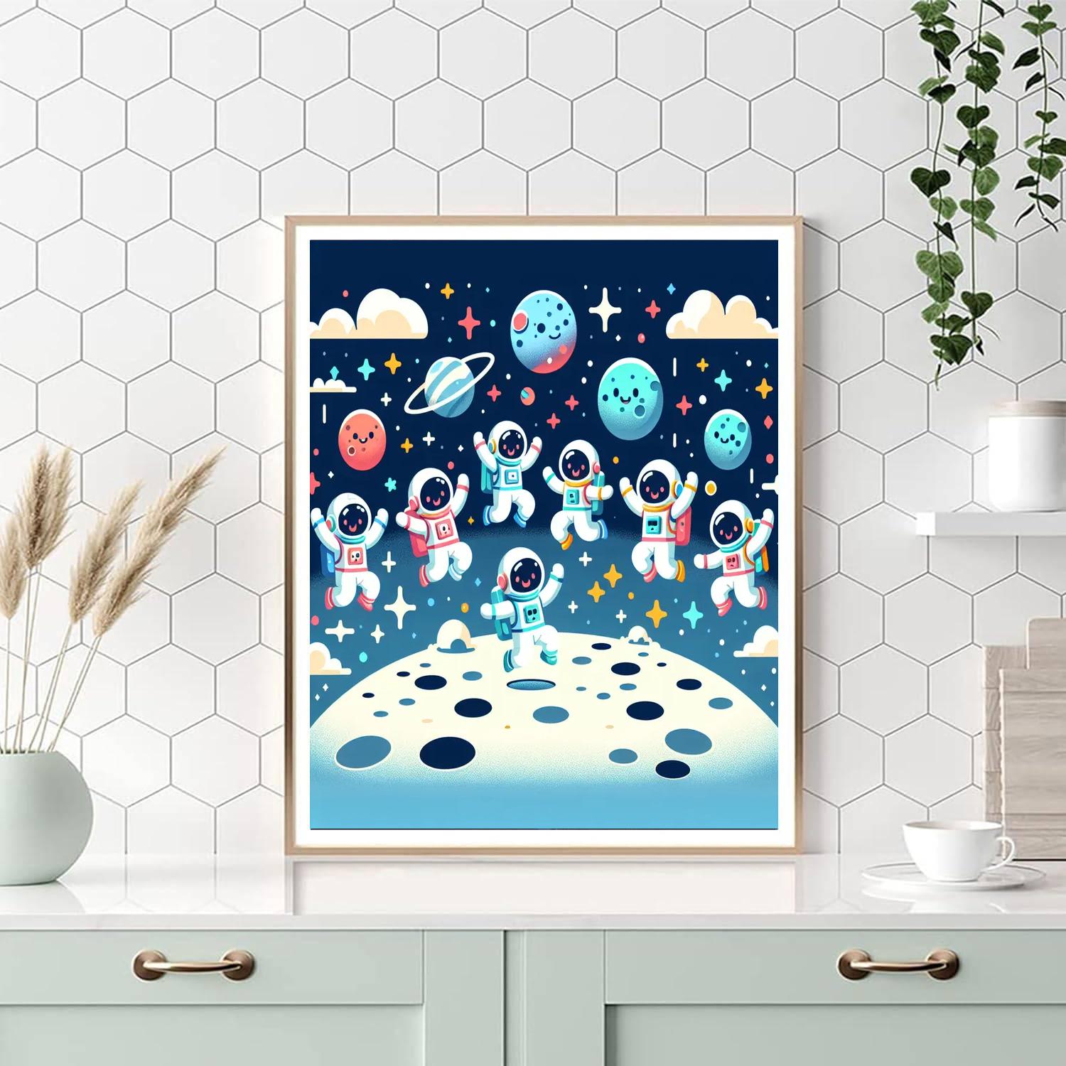 Astronauts' Space Playground Paint By Number
