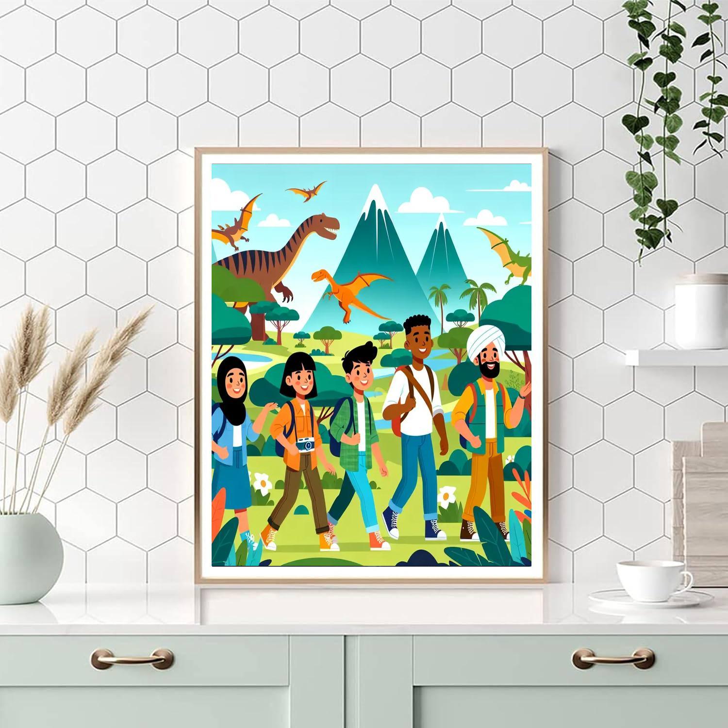 Dinosaur World Exploration Paint By Numbers