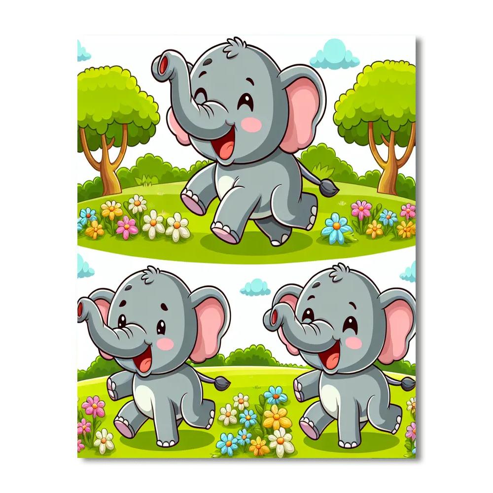 Exciting Elephants DIY Paint By Numbers