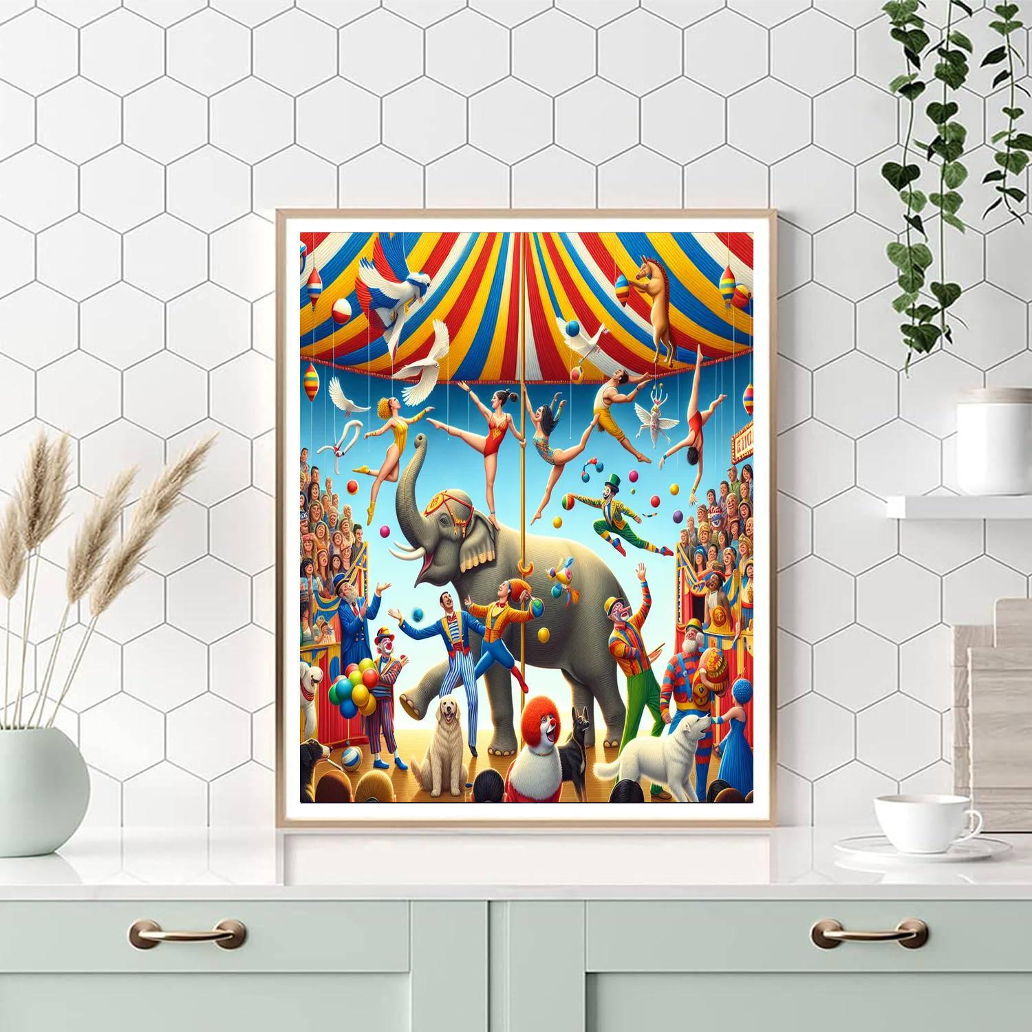 Lively Circus Spectacle Paint By Numbers Art