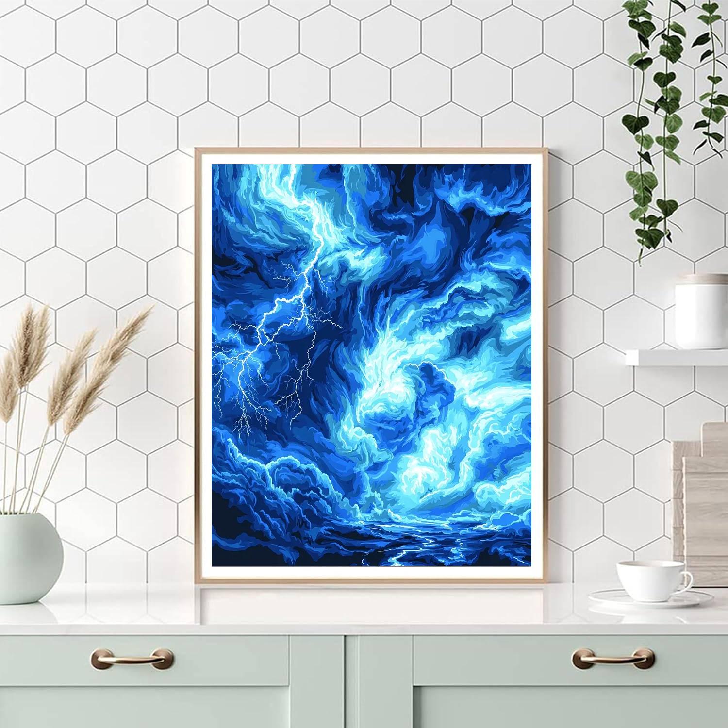 Michelangelo Inspired Ethereal Thunder  Paint By Color