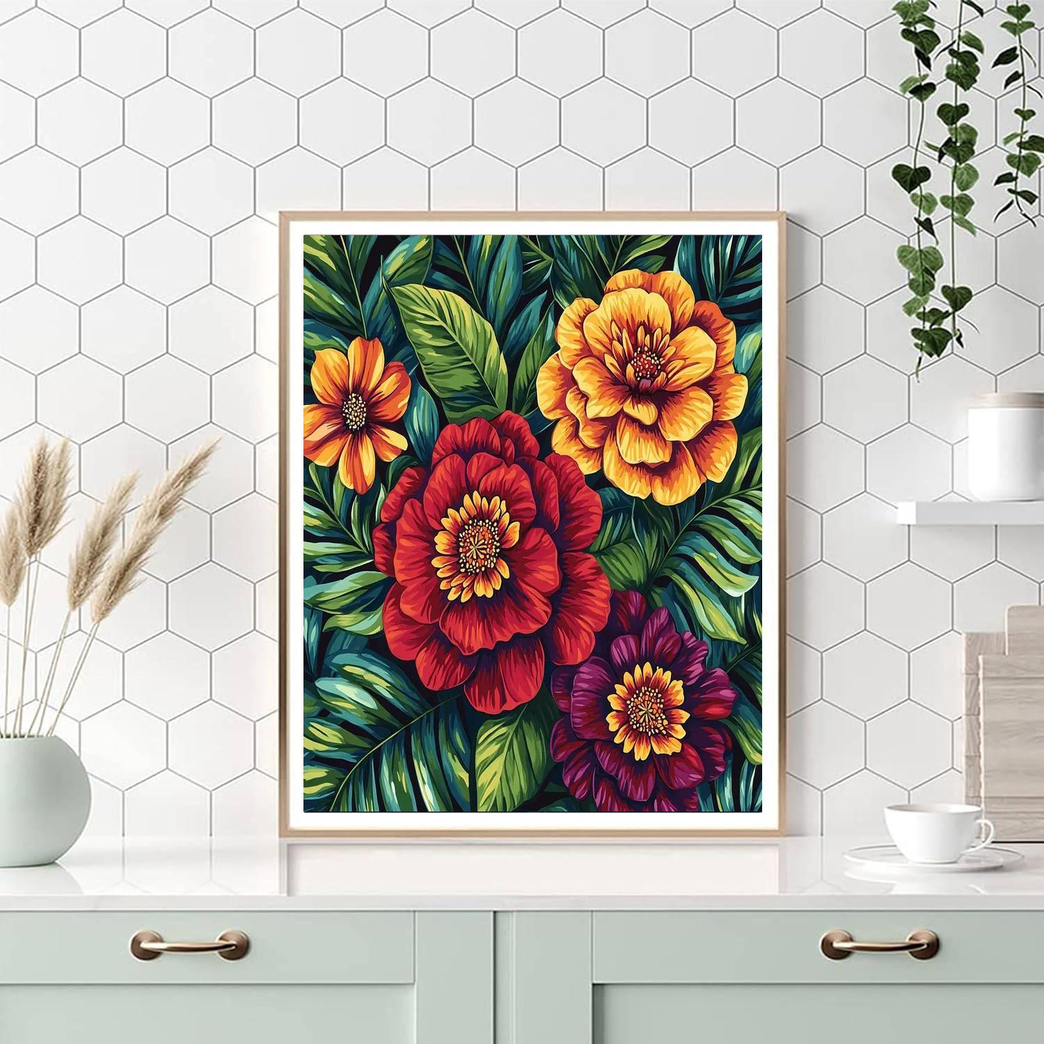 Frida Kahlo Inspired Resilience Through Bloom  Paint By Color