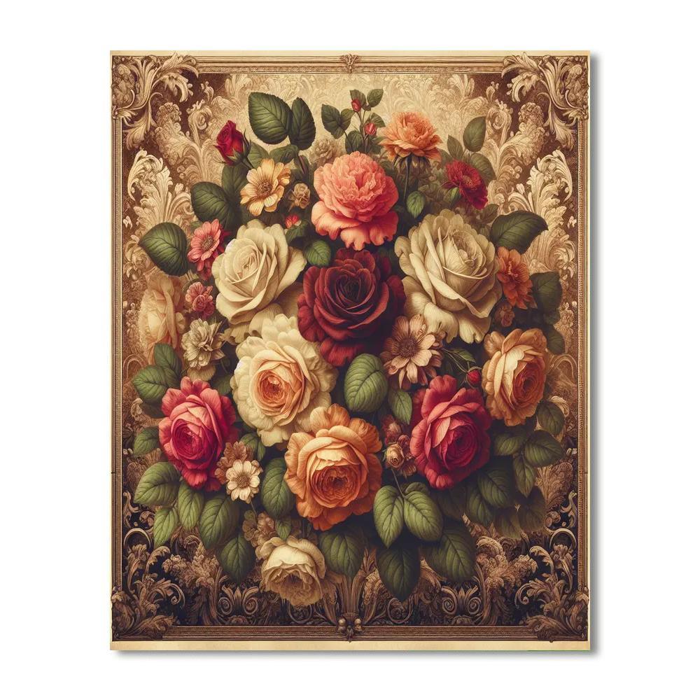 Victorian Floral Charm Paint By Color