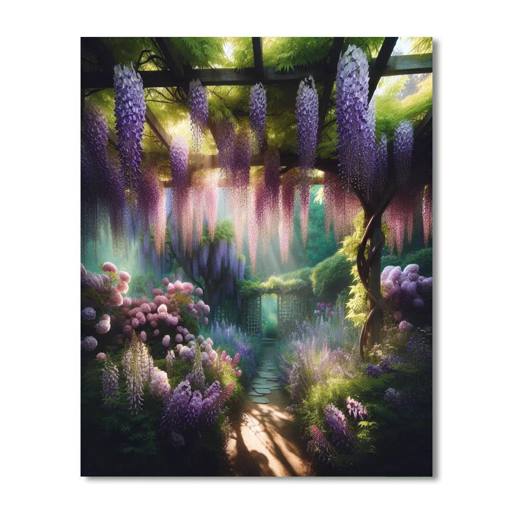 Blooming Wisteria Pergola Painting By Numbers Kit