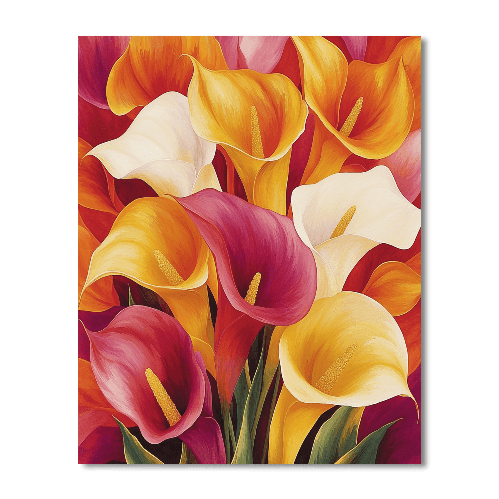 Georgia O'Keeffe Inspired Floral Burst  Paint By Numbers