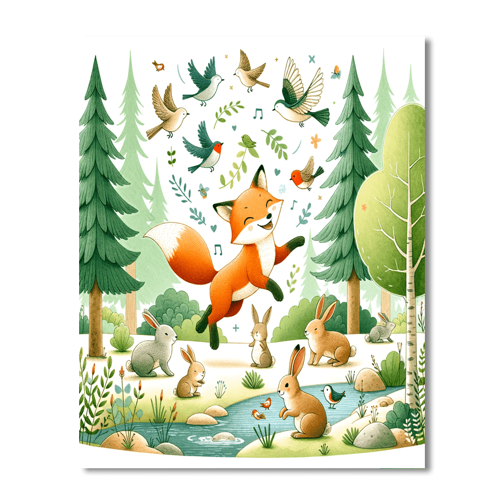 Frolicking Fox And Friends Paint By Numbers Kits