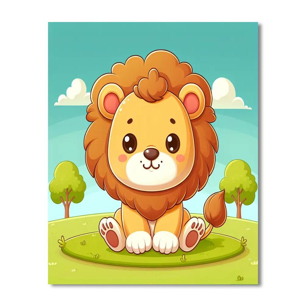 Lovely Lion Cub Paint By Numbers Art