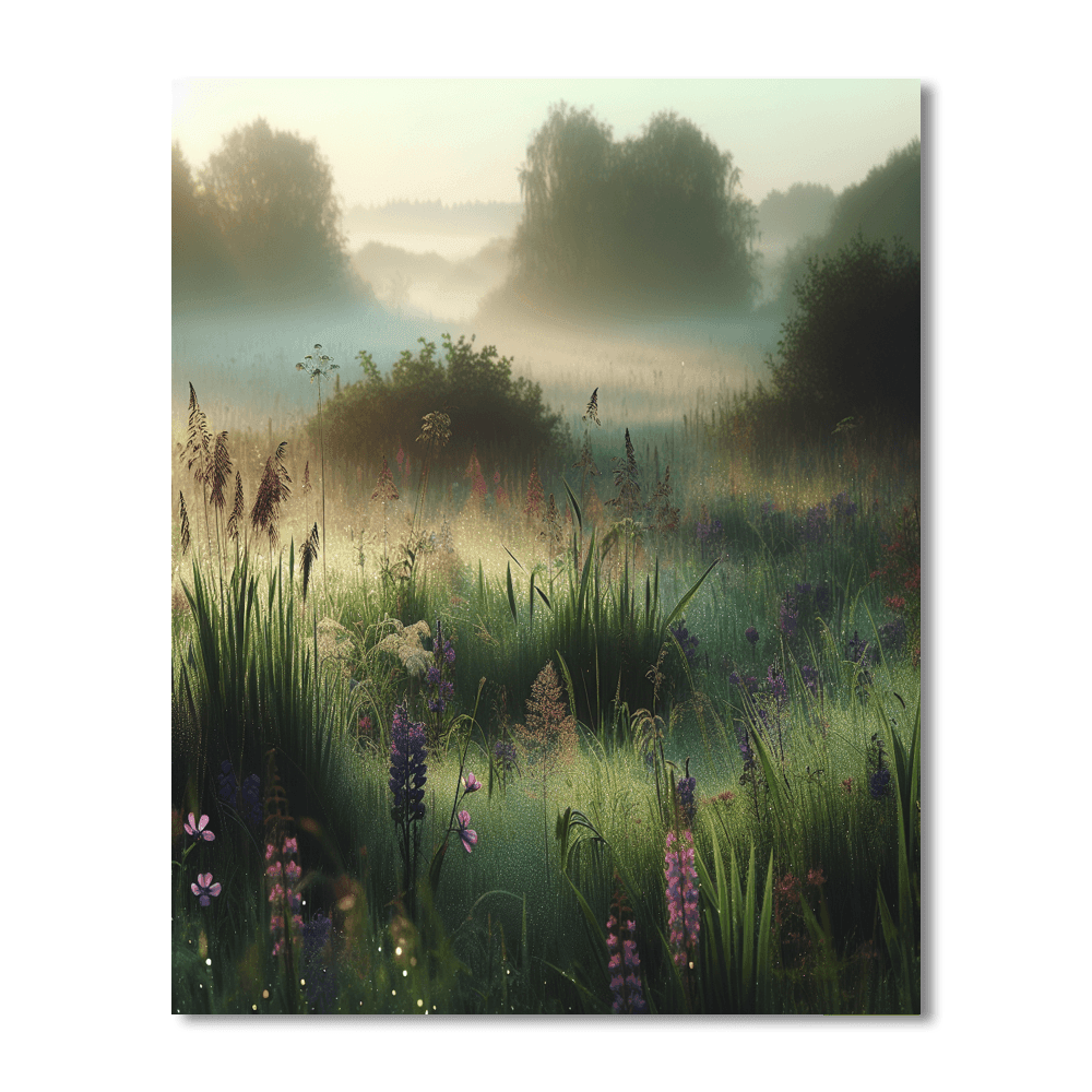 Peaceful Morning Dew Painting Number Kit