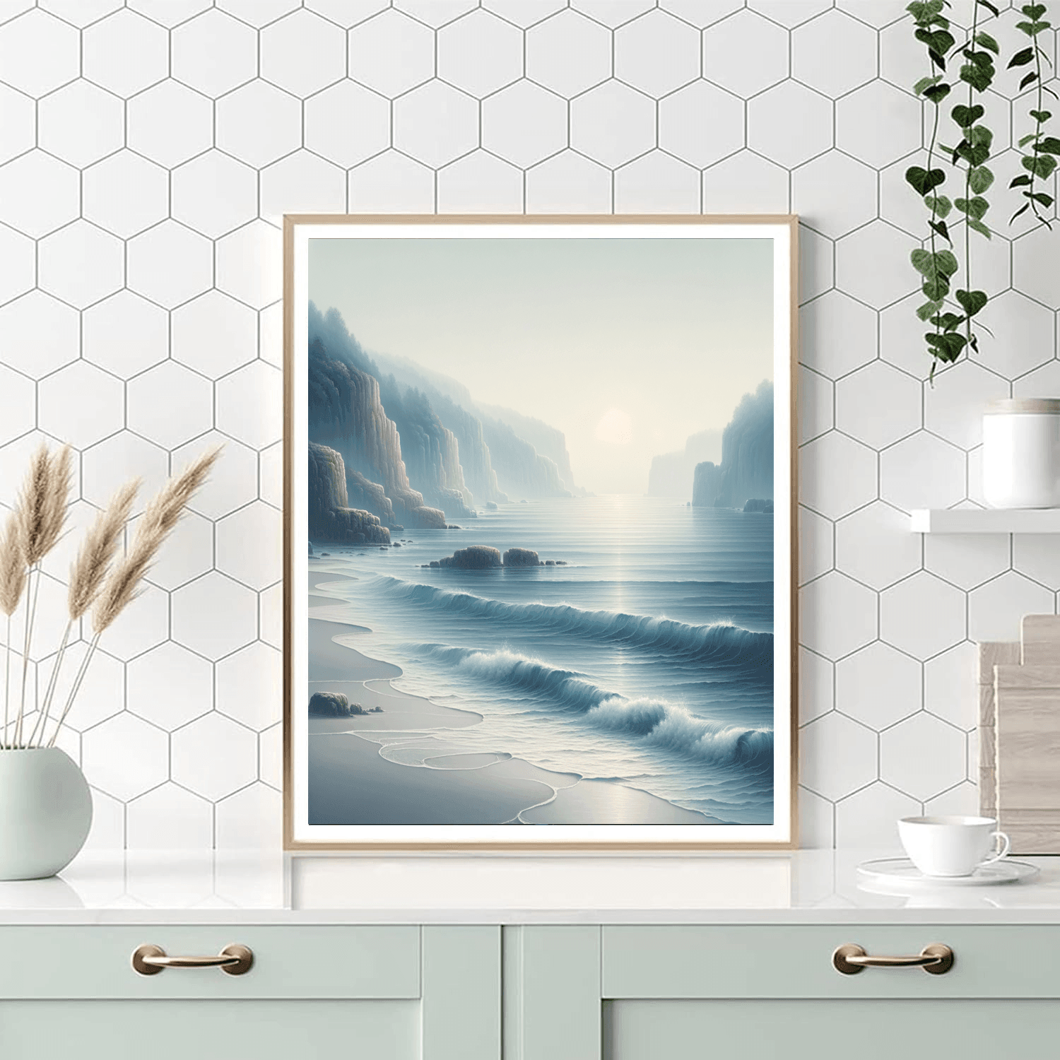 Ocean Cliffside Tranquility Painting Number Kit