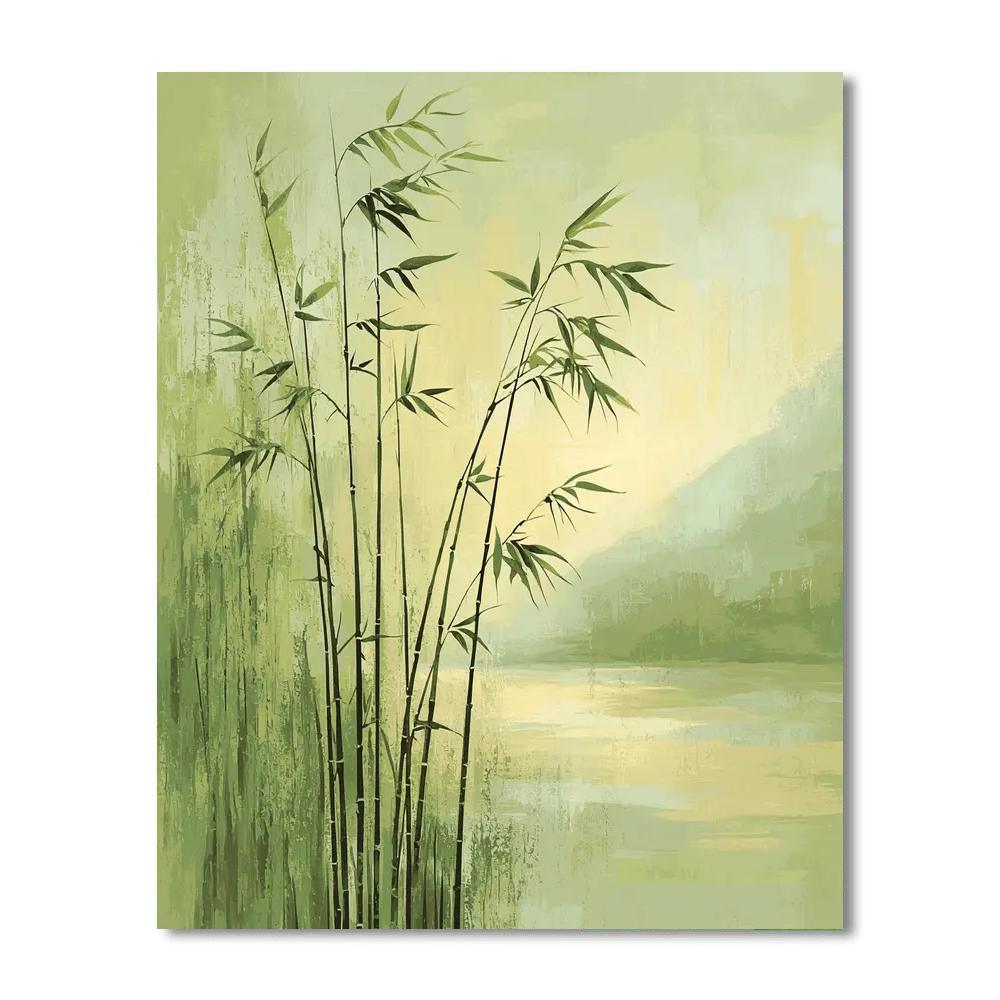 Zhao Mengfu Inspired Serenade Of Bamboo  Painting Number Kit