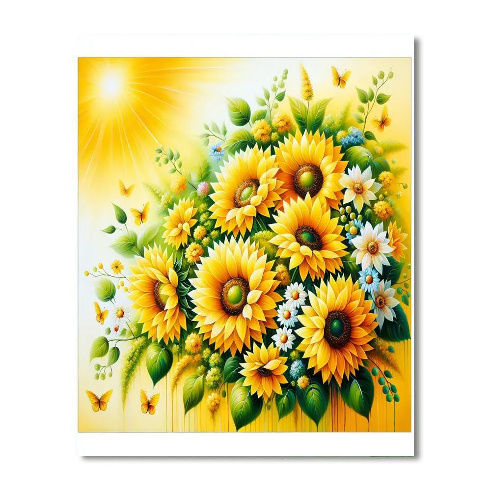 Cheerful Sunflowers Paint By Number