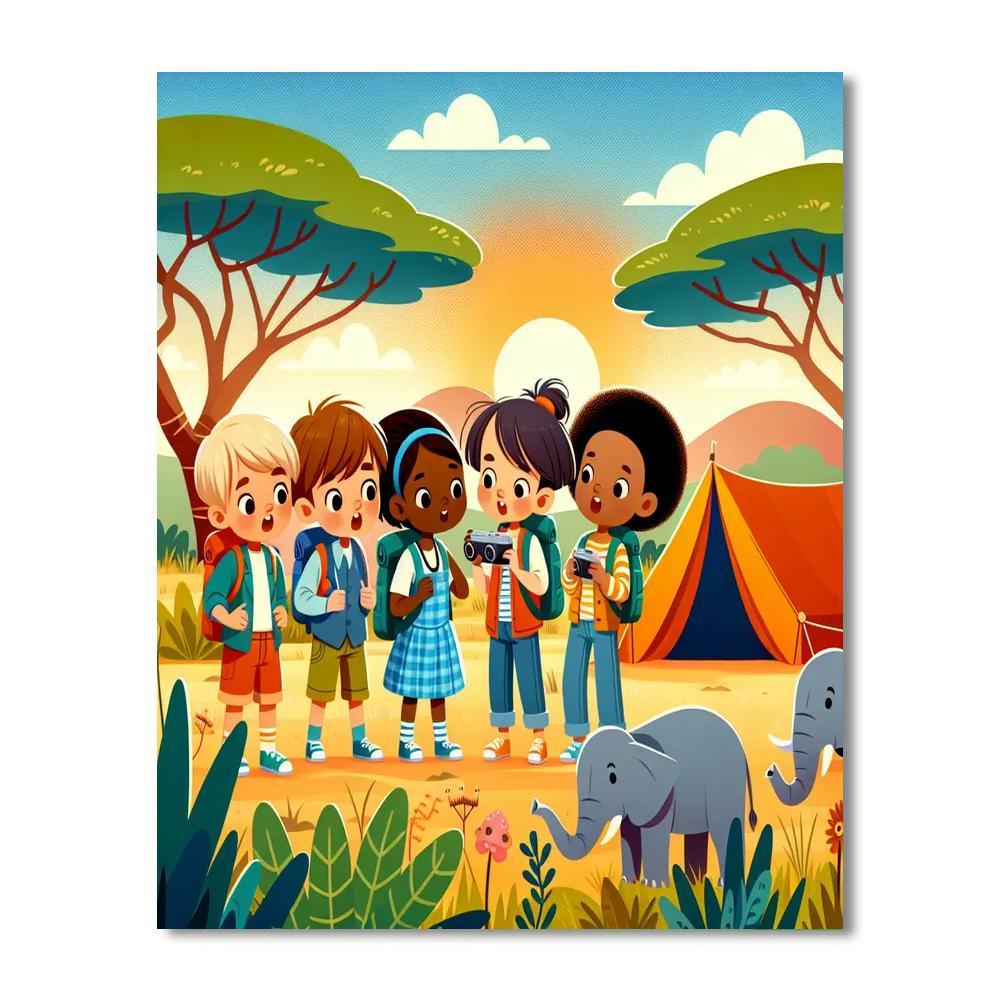 Safari Adventure Camp Painting By Numbers Kit
