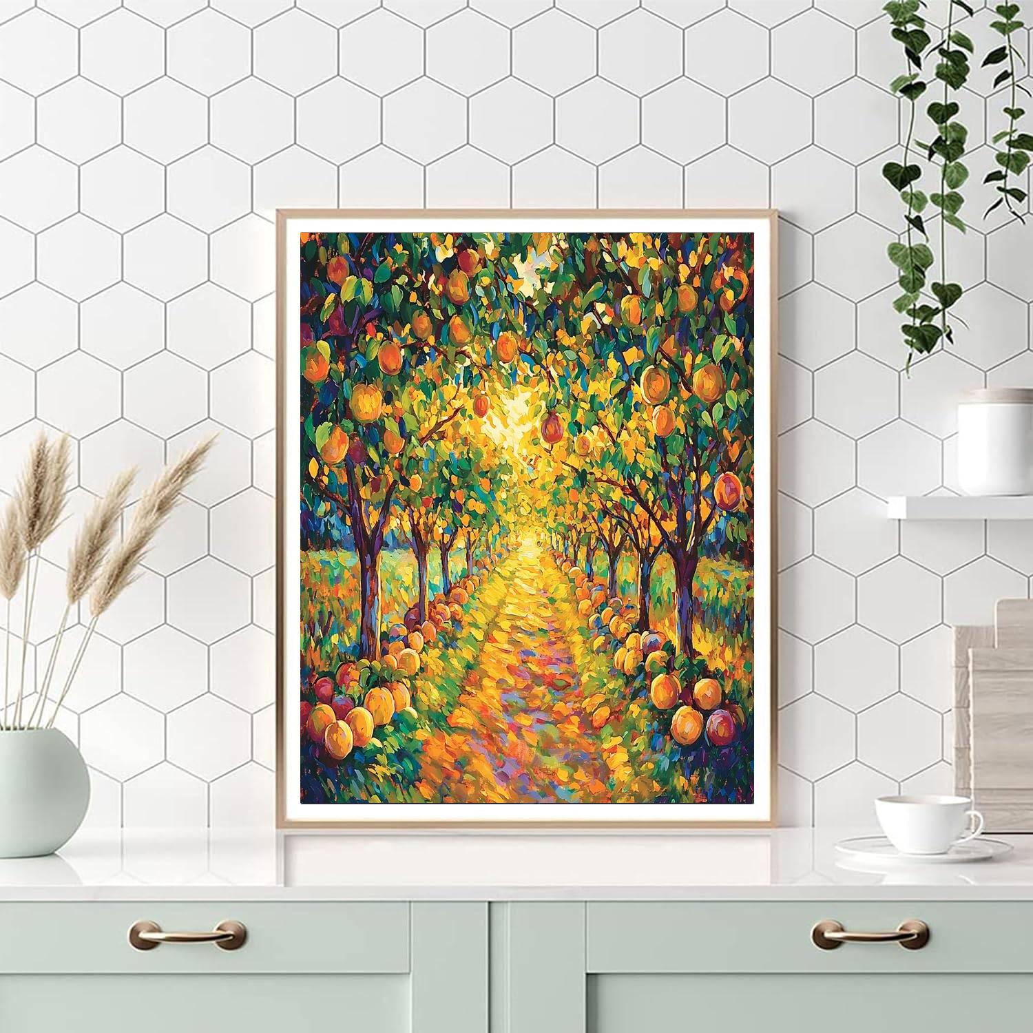 Paul Cézanne Inspired Majestic Orchard Glow  Paint By Numbers Art