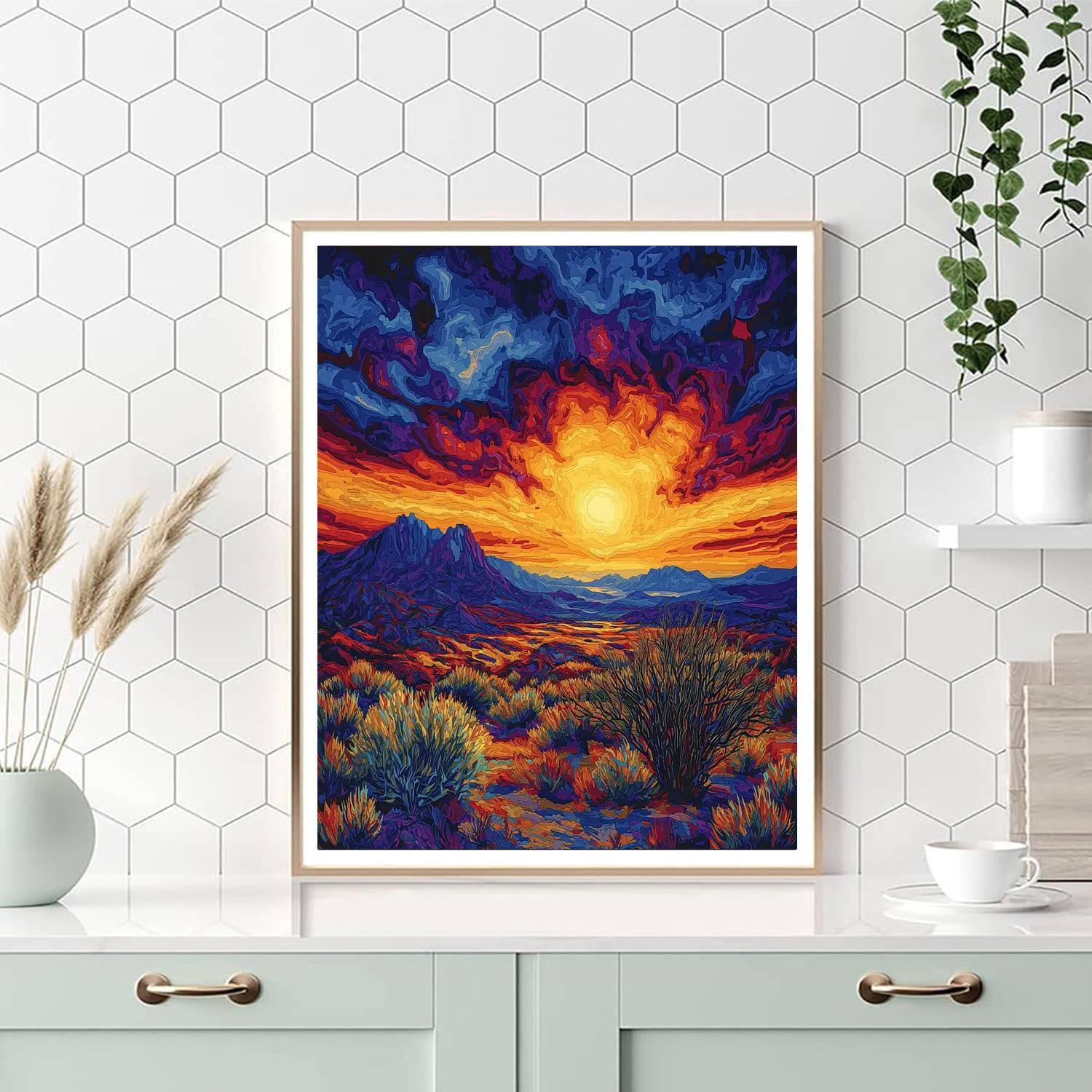 Maynard Dixon Inspired Majestic Desert Sunrise  Paint By Numbers