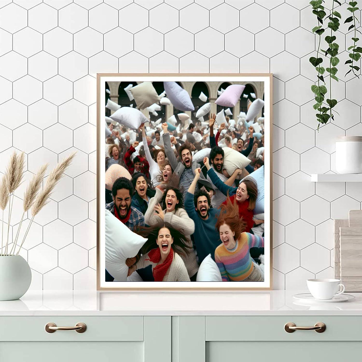 Pillow Fight Day - United States Painting By Numbers Kit