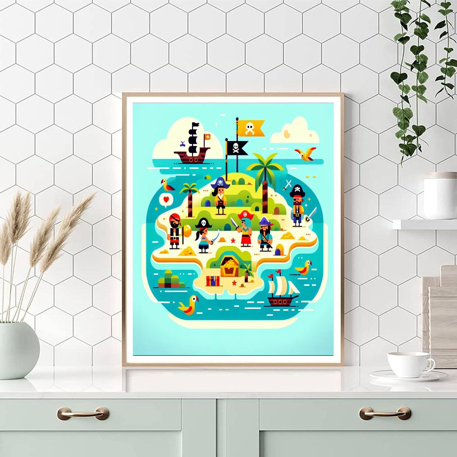 Pirate's Treasure Island Paint By Number