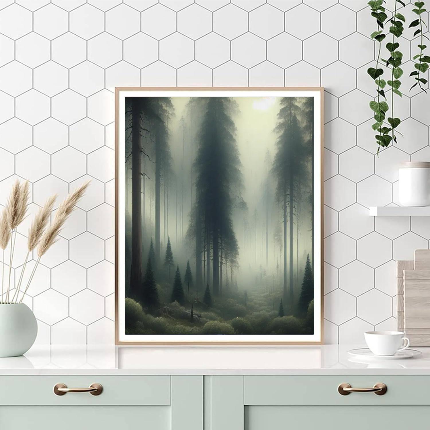 Mystical Forest Fog DIY Paint By Numbers