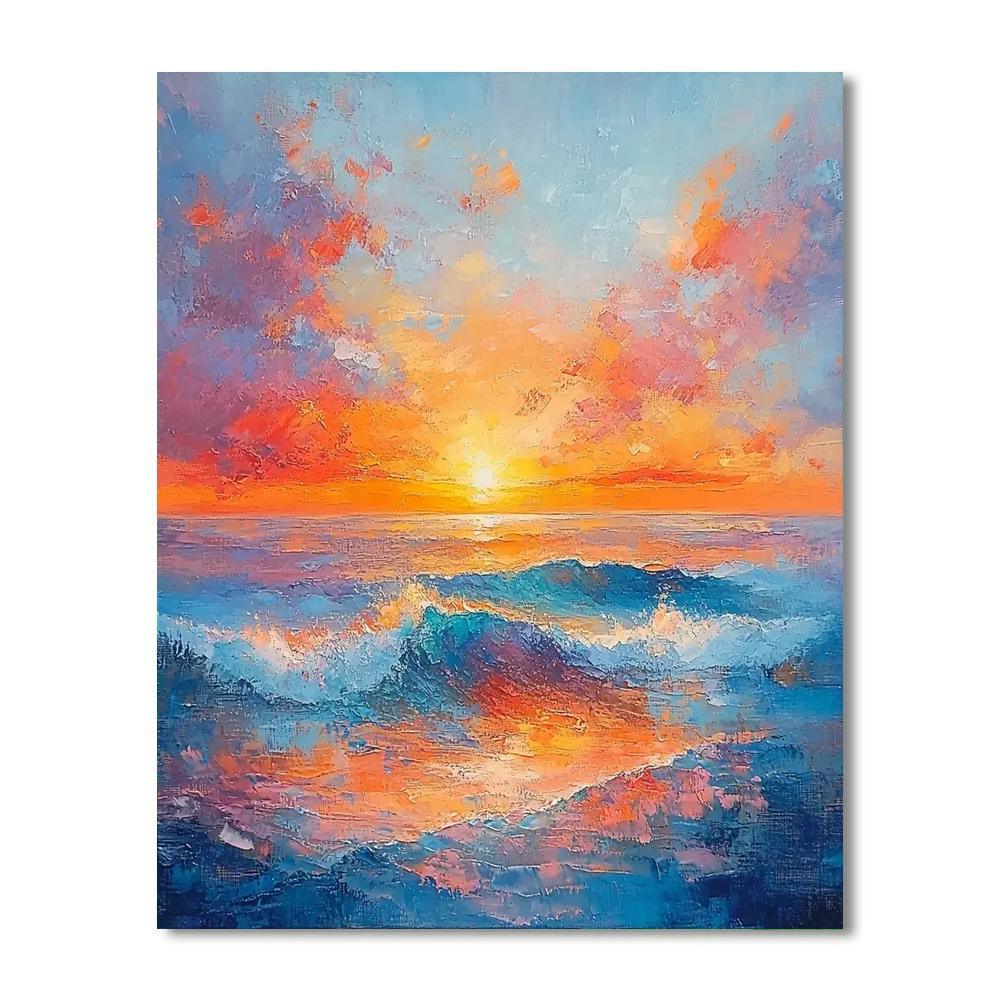 J.M.W. Turner Inspired Mediterranean Sunset Reflection  Paint By Numbers