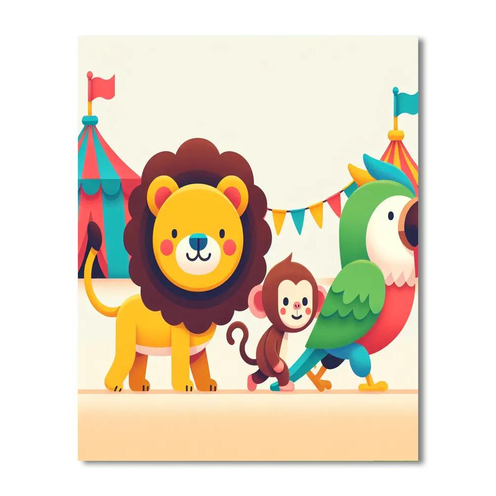 Circus Friends Parade Painting By Numbers Kit