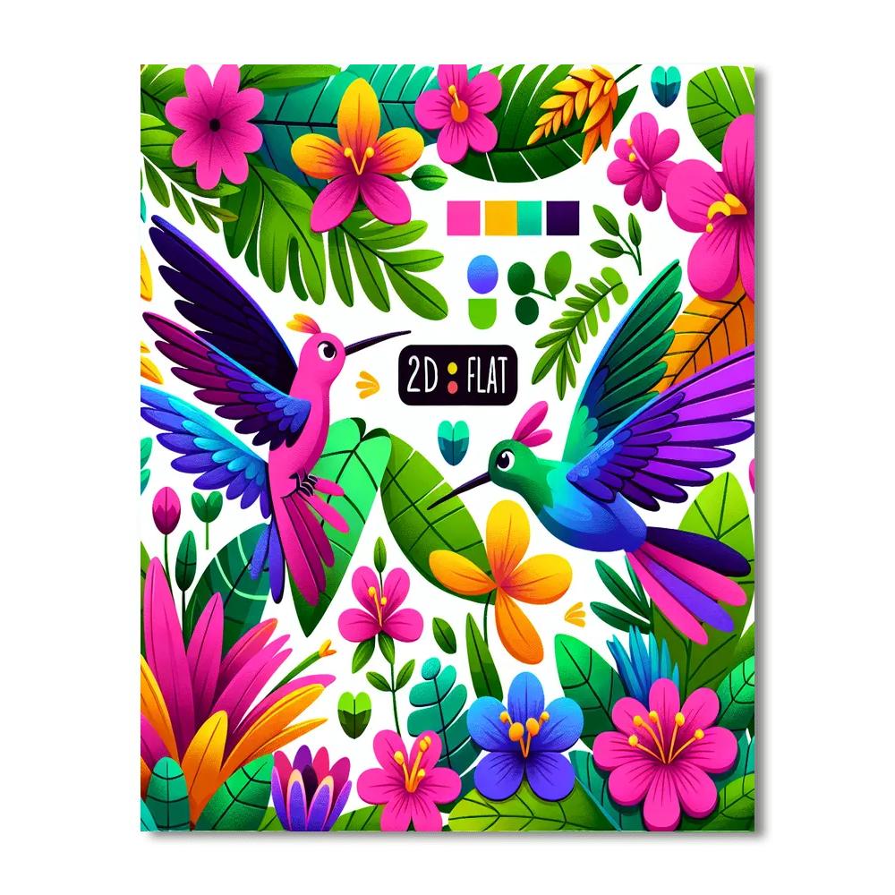 Harmonious Hummingbird Haven Number Painting