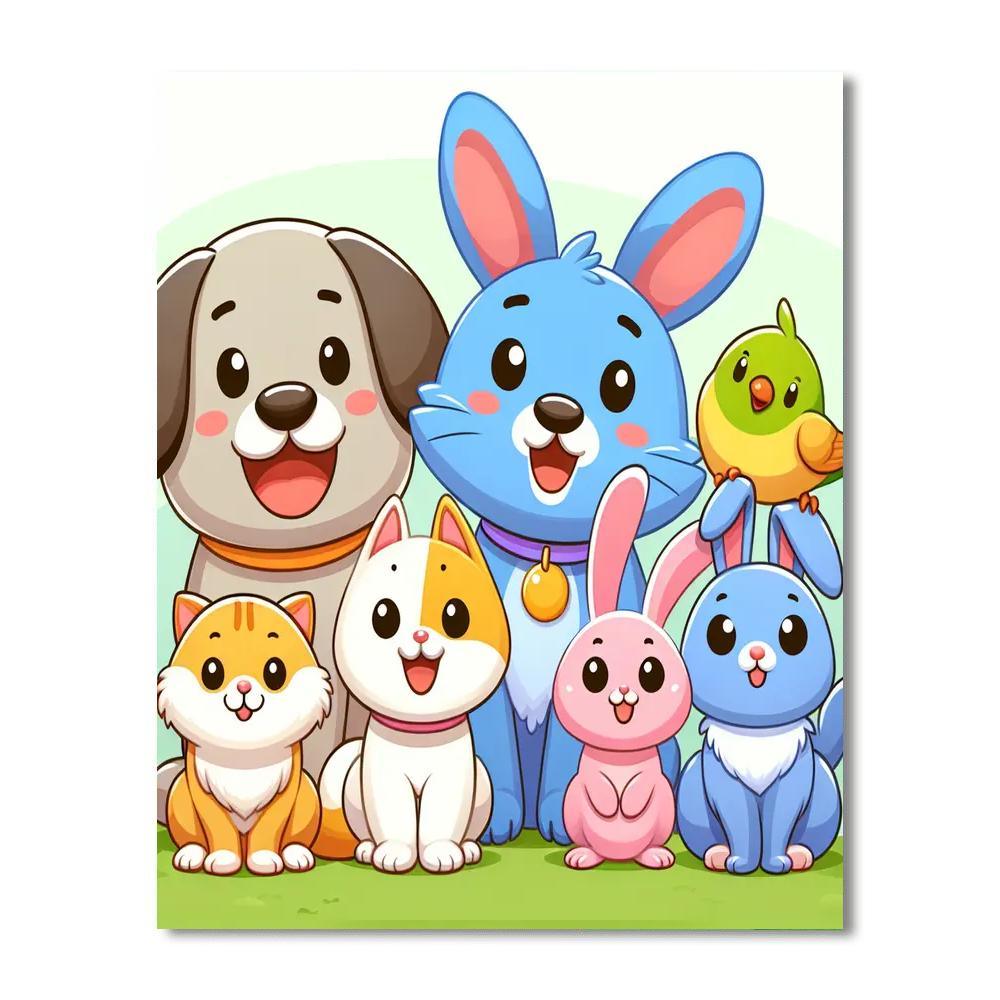 Merry Medley Of Pets Paint By Numbers Kits