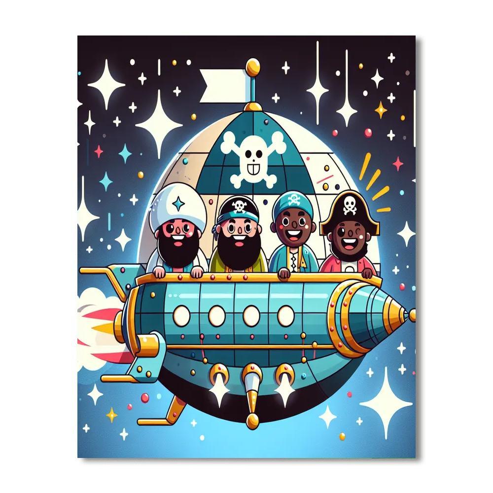 Space Pirates Treasure Hunt Numbered Painting Kits