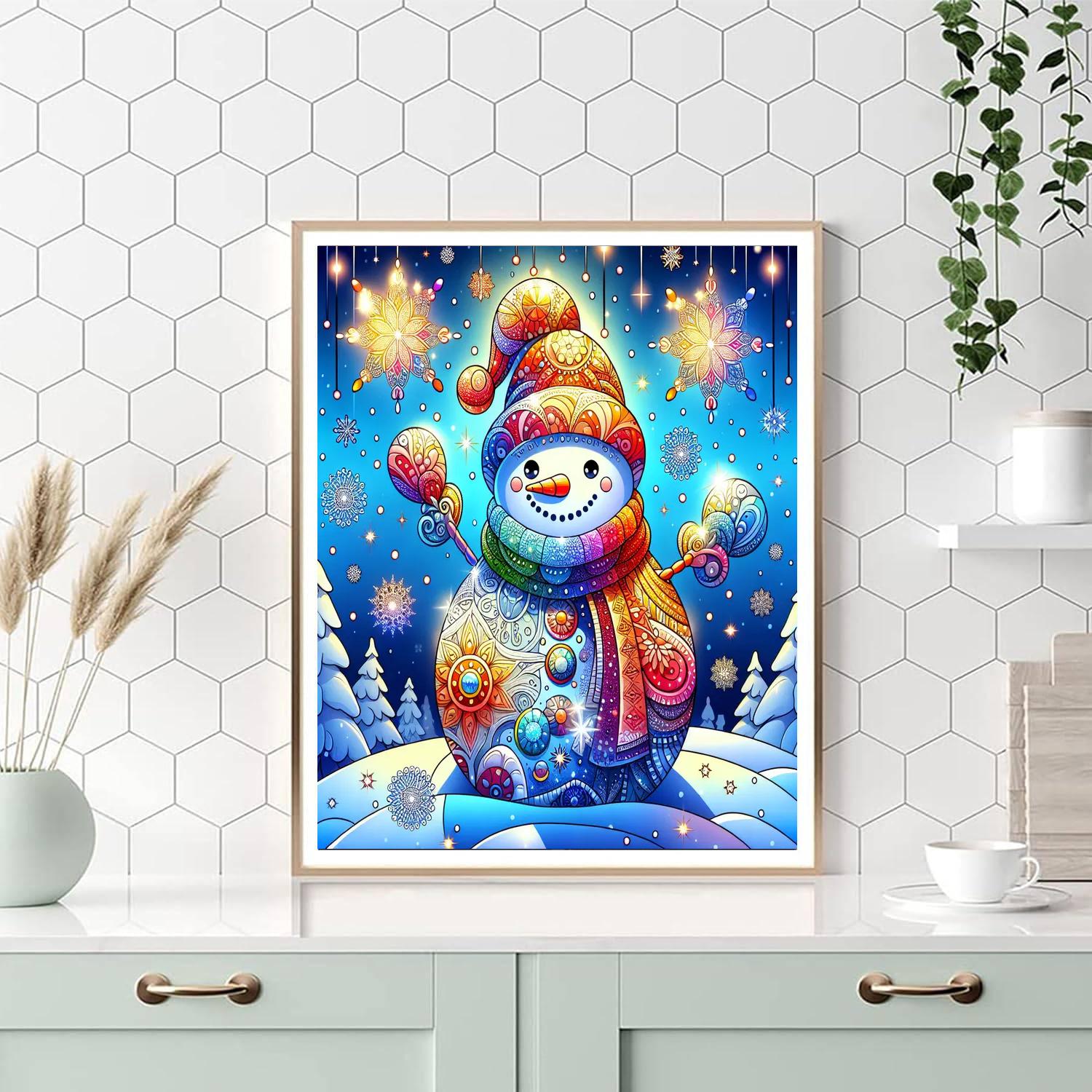 Sparkling Snowman DIY Paint By Numbers