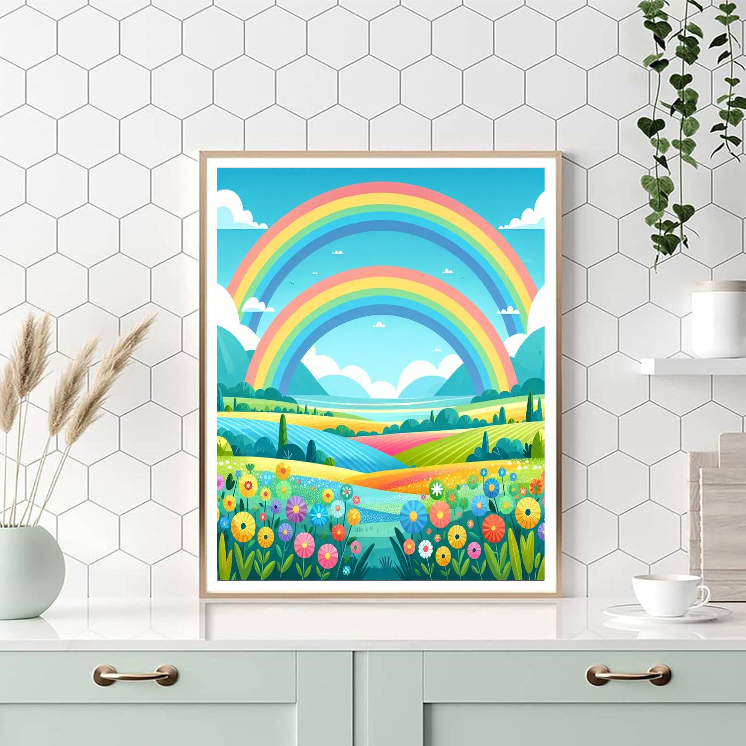 Rainbow Fantasy Land Number Painting