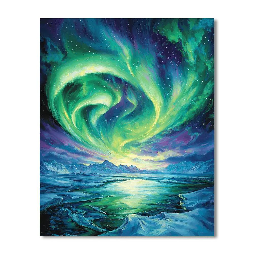 Georges Seurat Inspired Aurora Borealis Fantasia  Numbered Painting Kits