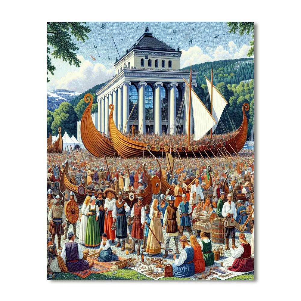 Vikingskipshuset Summer Festival - Norway Number Painting