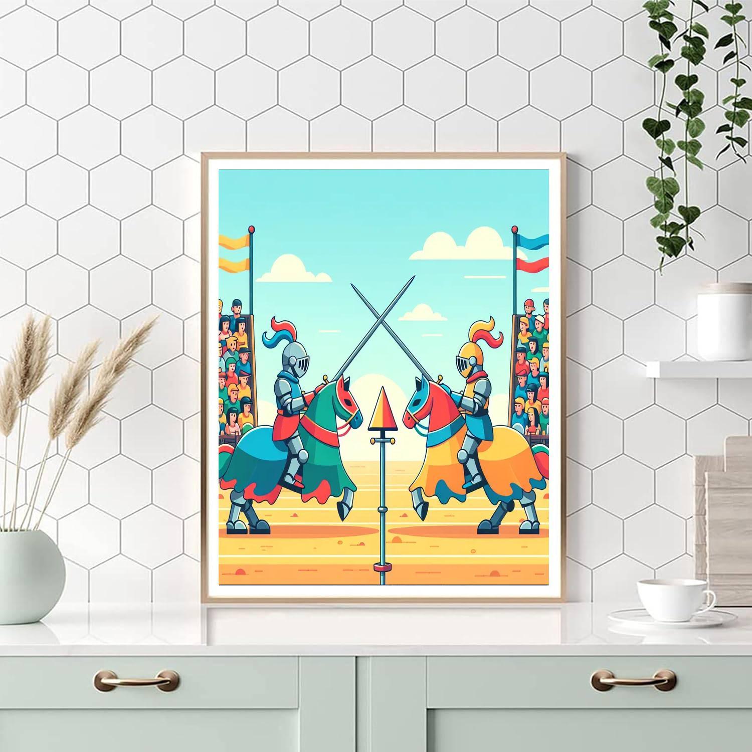 Courageous Knights Joust Painting By Numbers Kit