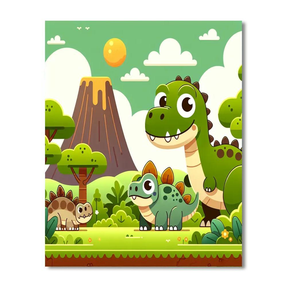 Jurassic Dino Land Paint By Color