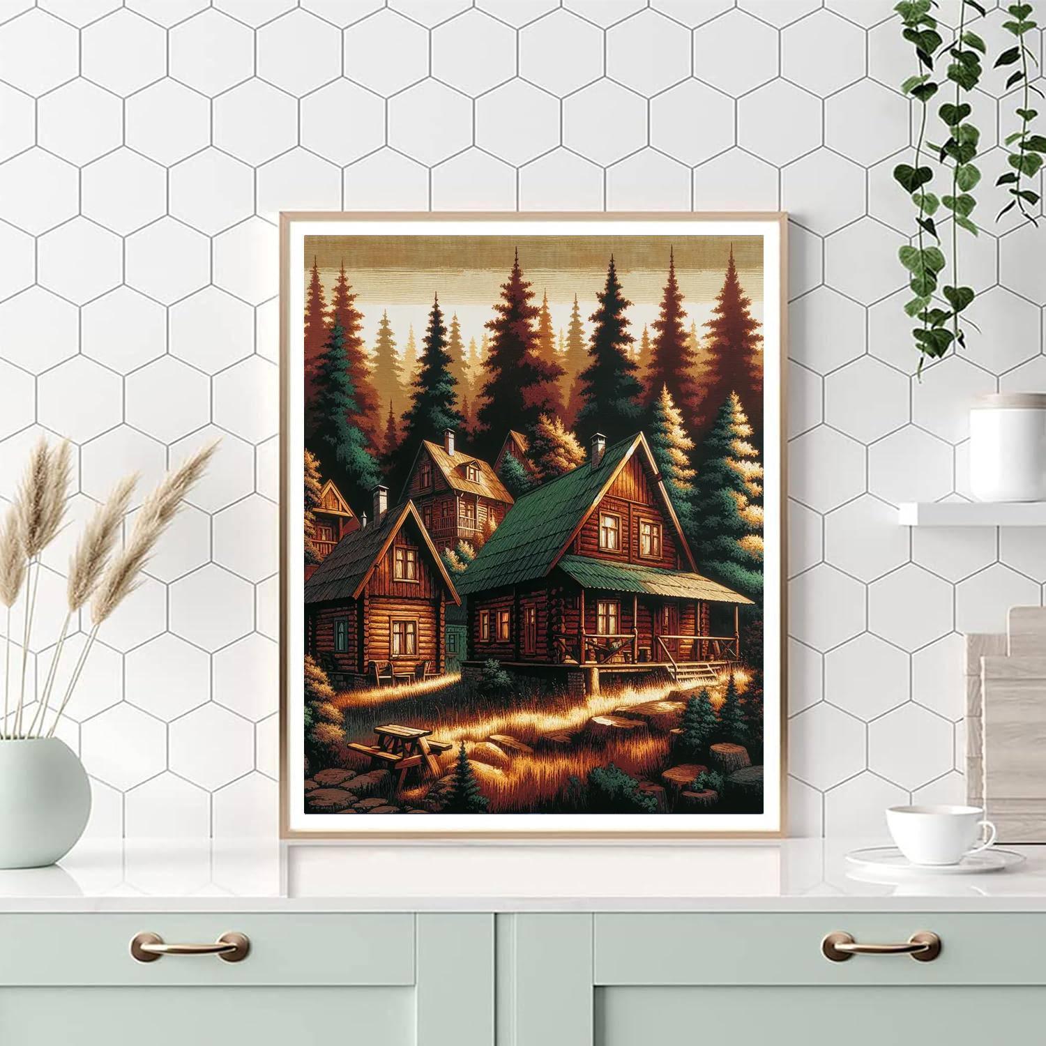 Rustic Cabin Serenity Paint By Numbers