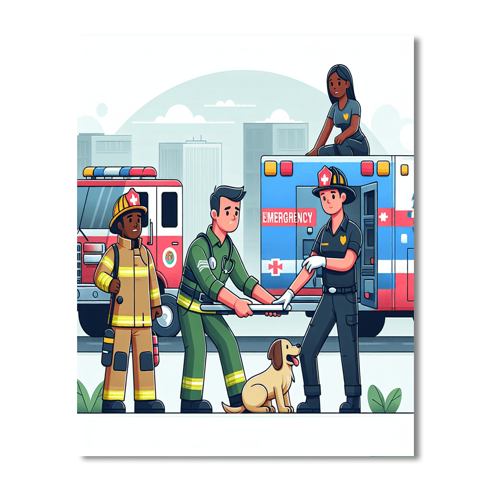 Daring Rescue Heroes Painting Number Kit