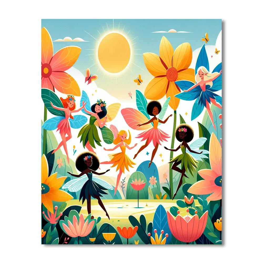 Flower Fairy Frolic Numbered Painting Kits