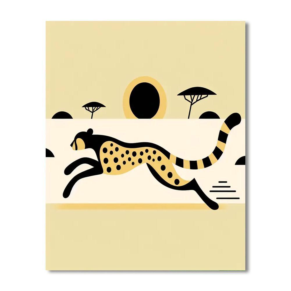 Charming Cheeta Sprint Number Painting