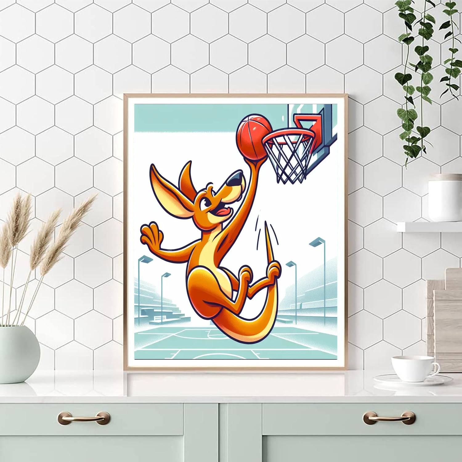 Sporty Kangaroo DIY Paint By Numbers