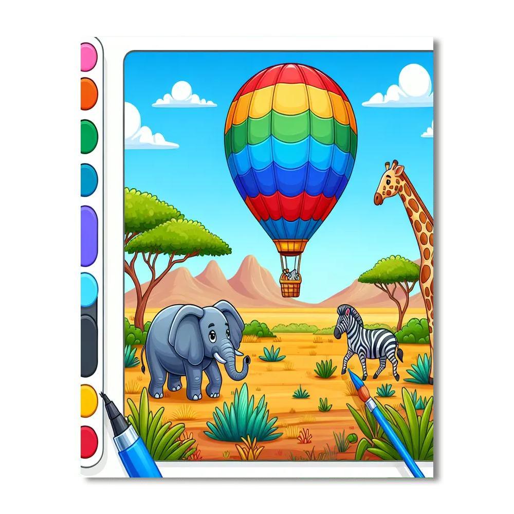 Balloon Safari Surprise DIY Paint By Numbers