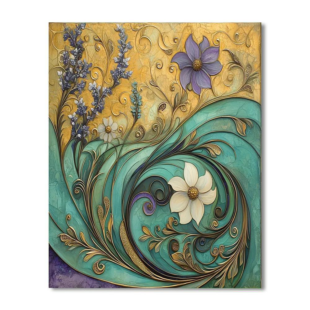 Alphonse Mucha Inspired Flowing Rhythms  DIY Paint By Numbers