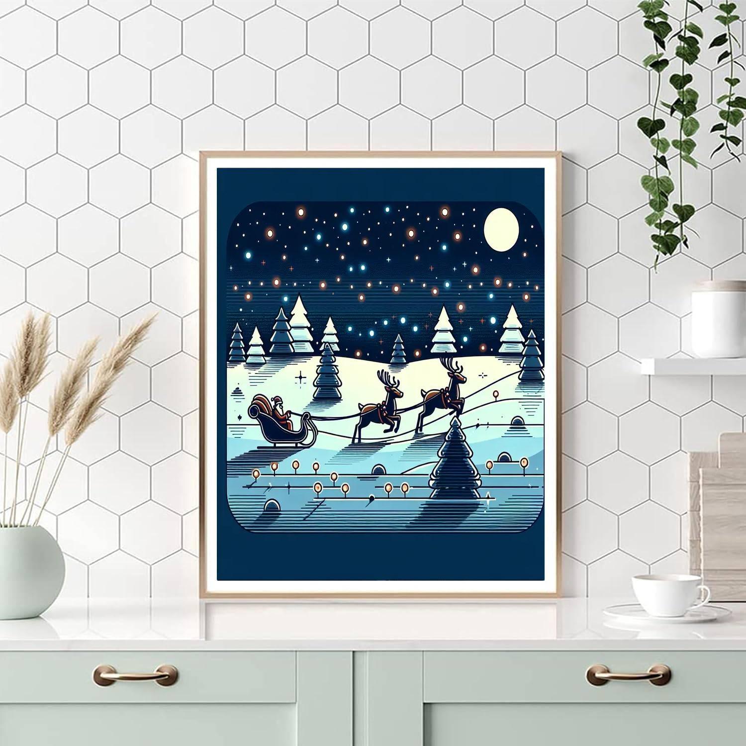 Winter Wonderland Sleigh Ride Painting By Numbers Kit