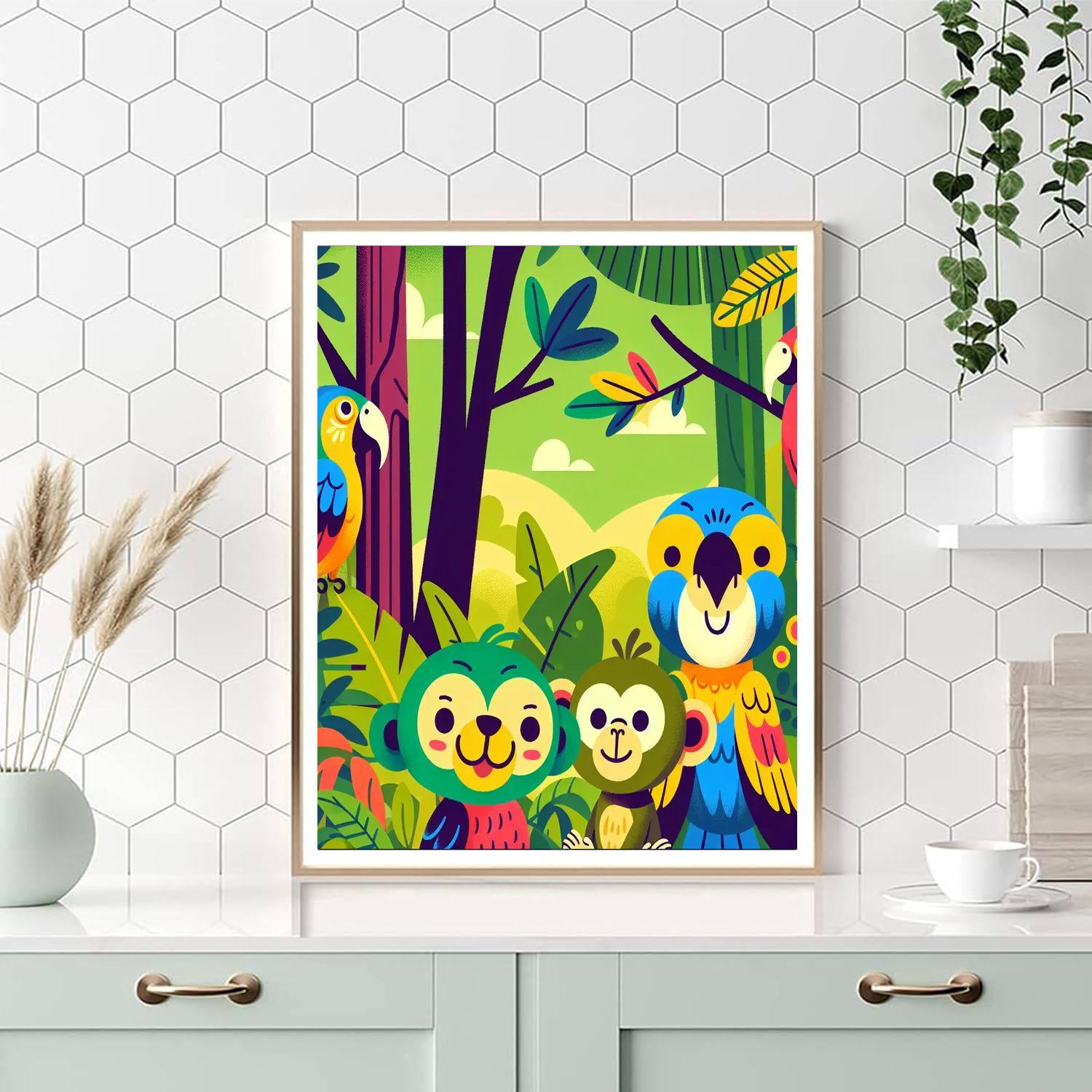 Tropical Rainforest Safari Paint By Numbers Art
