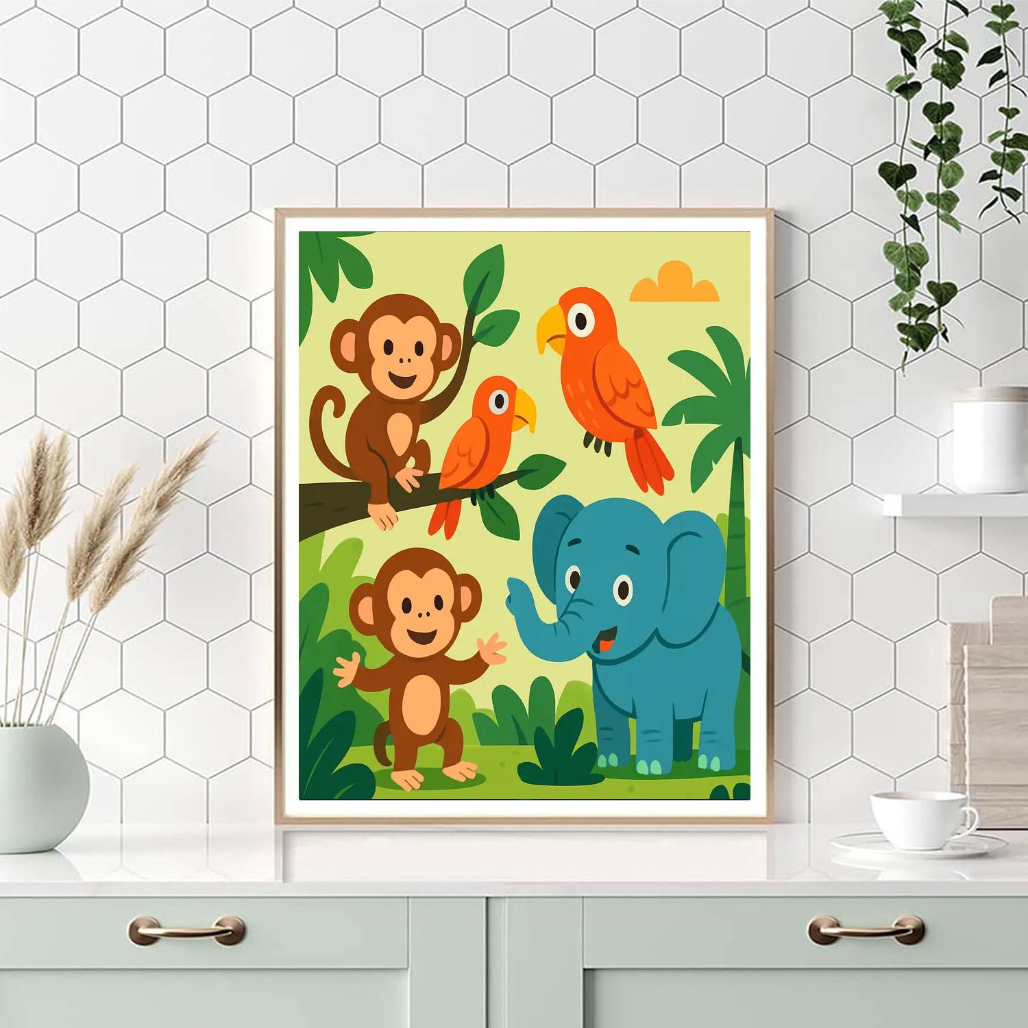 Funky Jungle Friends Numbered Painting Kits