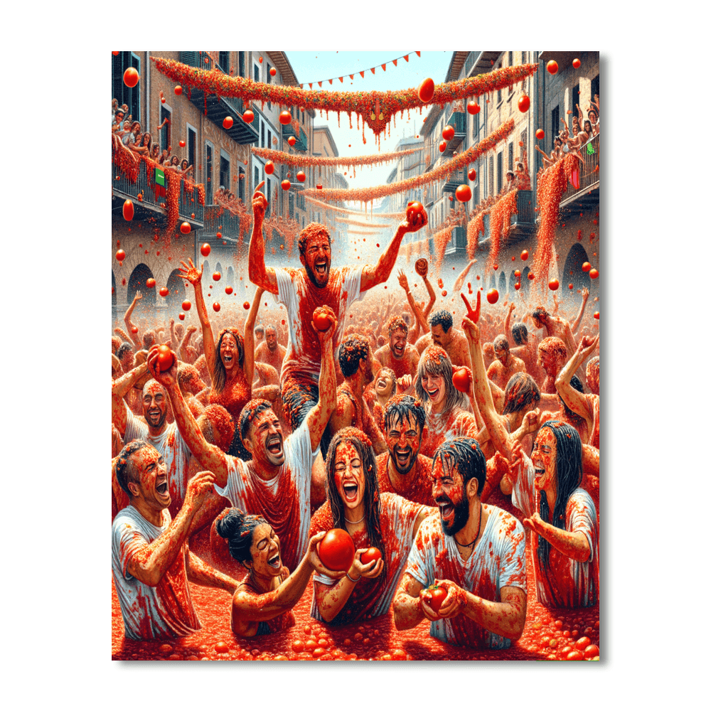 The La Tomatina Festival Paint By Color