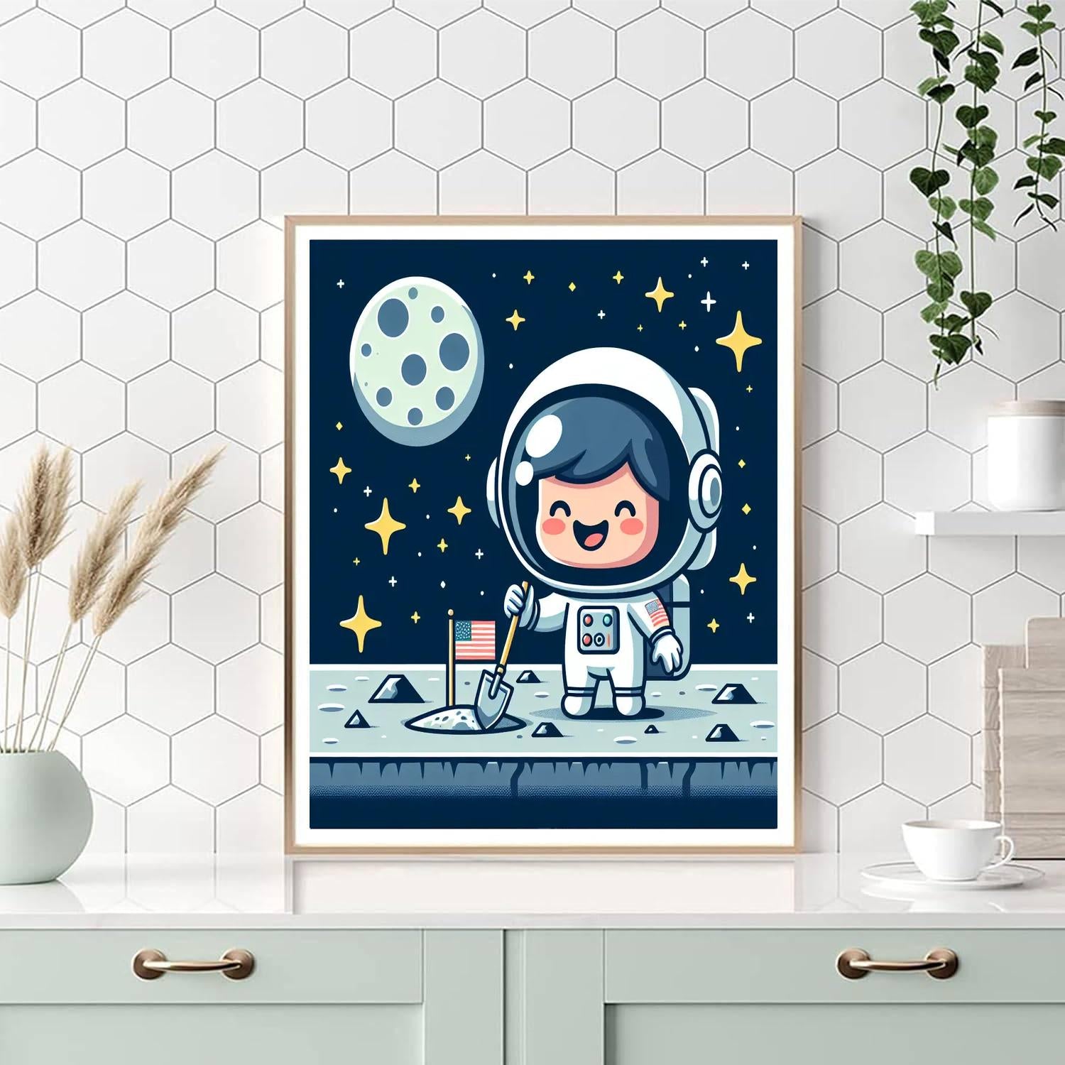 Astronaut's Moon Mission Paint By Numbers Art